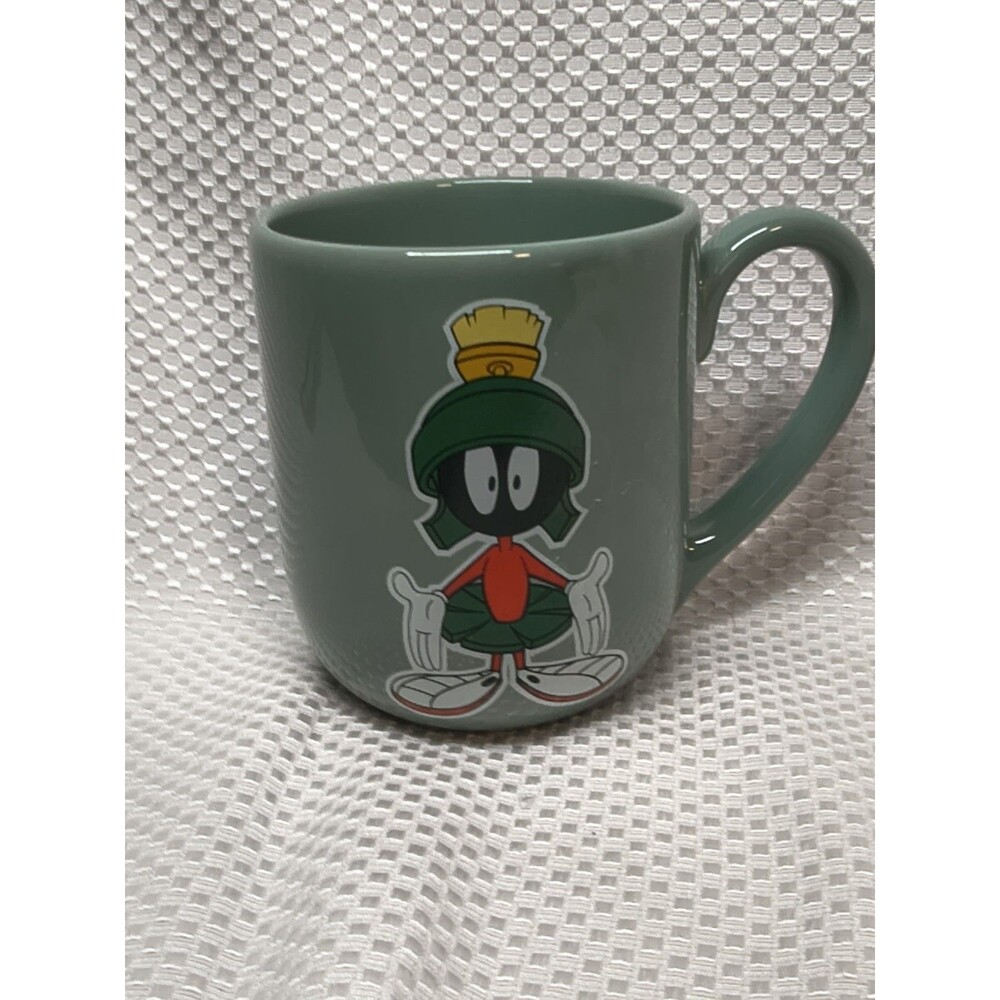 Vintage 1996 Marvin The Martian Green Ceramic Mug Warner Bros Studio Store 90s